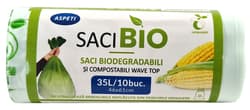 Aspeti Saci menajeri wave top, biodegradabili si compostabili, 35 l