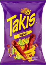 Takis Fuego Tortilla Chips  cu aroma de ardei iute si lamaie verde