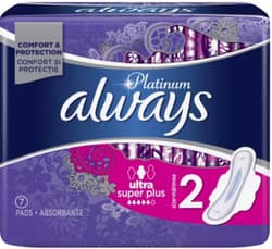 Always Platinum Super Absorbante periodice, marimea 2