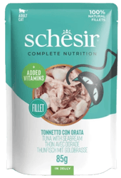 Schesir Wet cat food, tuna and sea bream in jelly