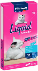 Vitakraft Snack lichid pentru pisici, cu somon si omega 3, 6x15g