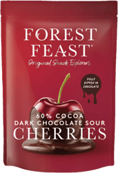 Forest Feast Visine invelite in ciocolata belgiana neagra, fara gluten