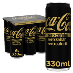 Coca-Cola Zero Zahar Zero Cofeina Bautura racoritoare carbogazoasa 6 pack doza