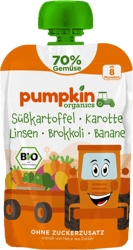 Pumpkin Organics ECO Piure de cartof dulce, morcov, linte, brocoli si banane