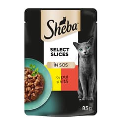 Sheba Selection Hrana umeda pentru pisici adulte, cu pui si vita in sos