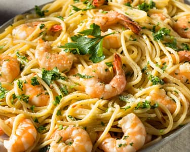 Paste cu pecorino şi creveţi