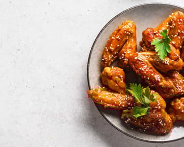 Fried chicken wings with Teriyaki sauce