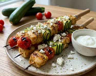 Feta and Chicken Skewers