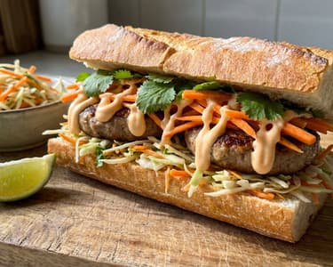 Burger de porc în stil asiatic
