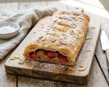 Rhubarb and Strawberry Strudel