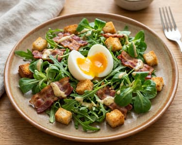 Salad with Egg and Crispy Bacon