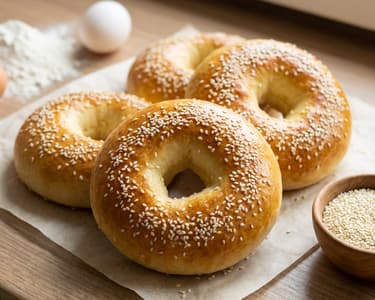 Homemade Bagels with Cottage Cheese