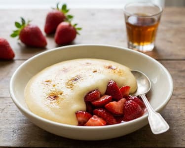 Sabayon with fresh strawberries