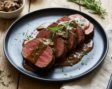 Chateaubriand with Mushroom and Demi-Glace Sauce