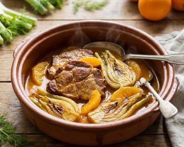 Pork Neck with Fennel and Oranges