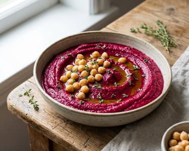 Beetroot Puree with Chickpeas and Tahini