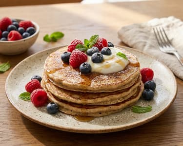 Oat Pancakes with Banana and Berries