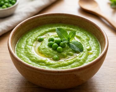 Pea puree with tahini and lemon