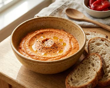 Roasted Bell Pepper Spread with Fresh Cheese