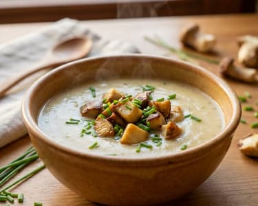 Creamy Potato and Porcini Mushroom Soup