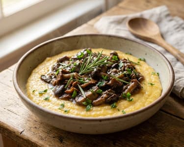 Creamy Polenta with Wild Mushroom Ragu