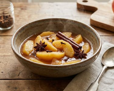 Apple compote with cinnamon and star anise