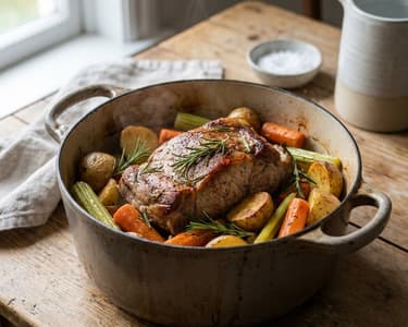 Pork with Rosemary and Roasted Vegetables