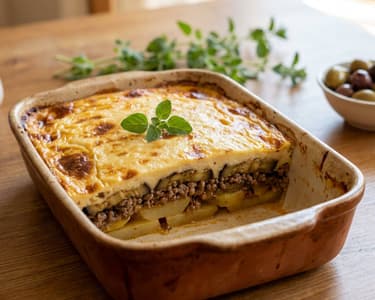 Beef Moussaka with Eggplant and Potatoes