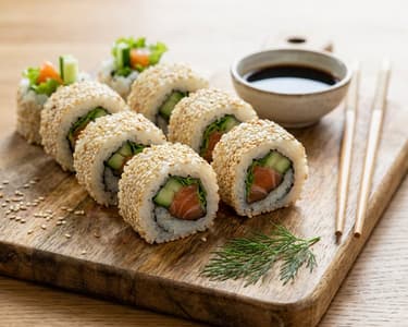 Uramaki – California rolls with sesame seeds