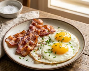 Ouă ochiuri cu bacon