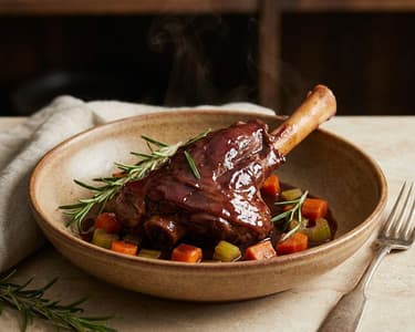 Lamb Shank with Red Wine and Root Vegetables