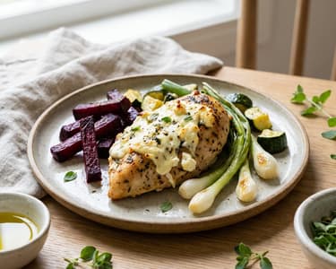 Chicken with Feta Cheese and Beetroot