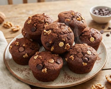 Chocolate and Walnut Muffins