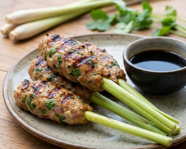Nem lui - Pork skewers with lemongrass