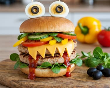 Burger monstruos | Rețetă distractivă pentru copii