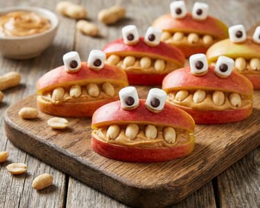 "Monster Smile" Apples with Peanut Butter
