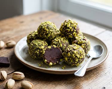 Coffee Truffles with Pistachios | Luxurious and Quick Dessert
