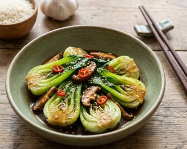 Sautéed Pak Choi with Shiitake Mushrooms