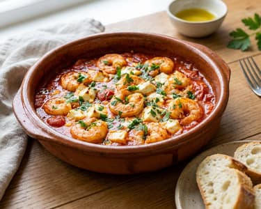 Shrimp with Tomatoes and Feta Cheese