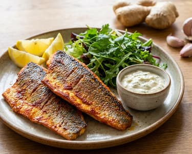 Tandoori Sea Bass with Fresh Salad