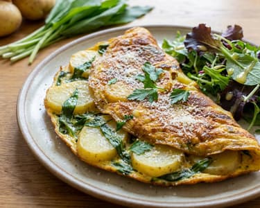 Potato Omelette with Wild Garlic