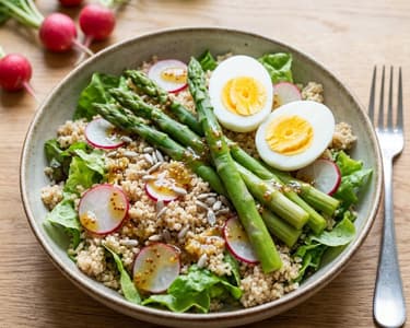 Asparagus Salad with Eggs and Honey Mustard Dressing