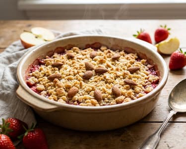 Strawberry and Apple Crumble with Almonds