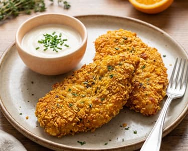 Gluten-Free Chicken Schnitzel with Herbs and Orange Dip
