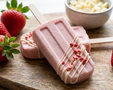 Strawberry and Cream Popsicles
