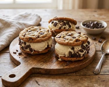 Ice cream and chocolate sandwich