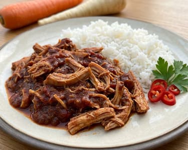 Curcan fraged la slow cooker (Pulled Turkey)