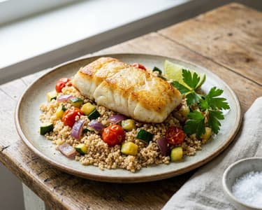 Cod with Couscous and Vegetables