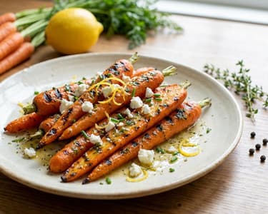 Grilled Carrots with Lemon Zest and Feta