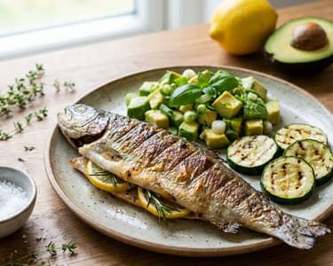 Grilled Trout with Avocado Salad
